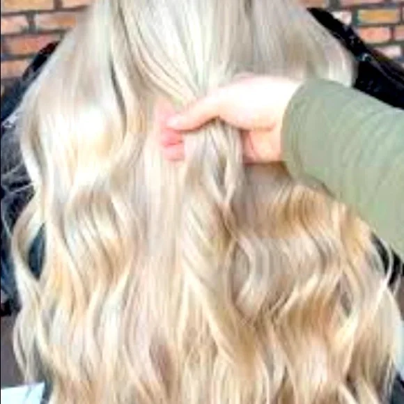 2- 16” Champagne blonde 100% human remy hair extensions **sew in method**